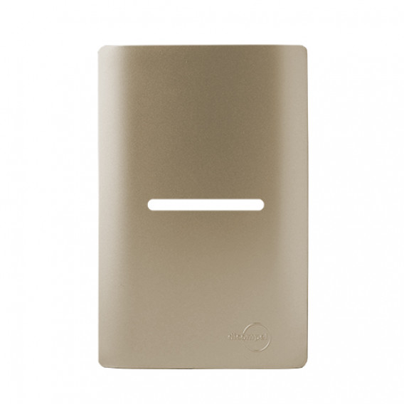 Placa p/ 1 Interruptor Horizontal 4x2 - Novara Champanhe Placa p/ 1 Interruptor Horizontal 4x2 - Novara Champanhe